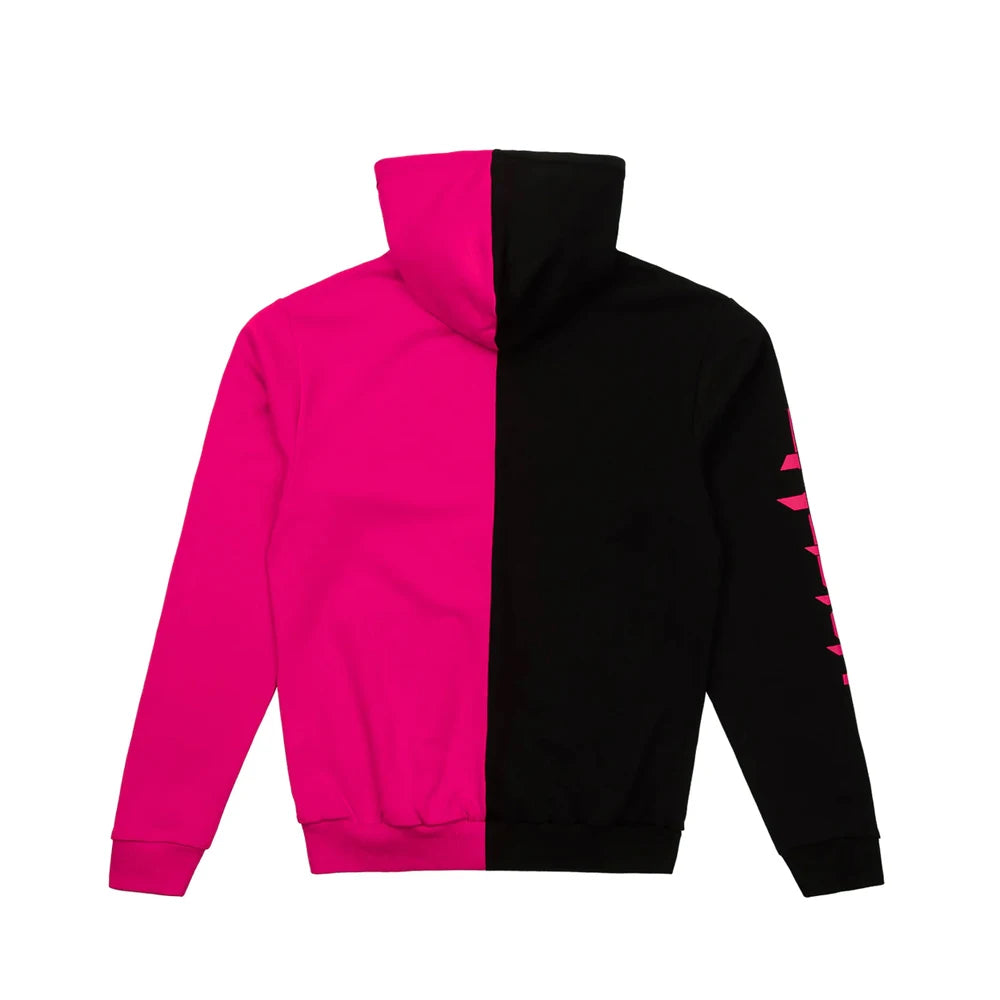 Excision Sliced Logo Split Pink and Black Hoodie