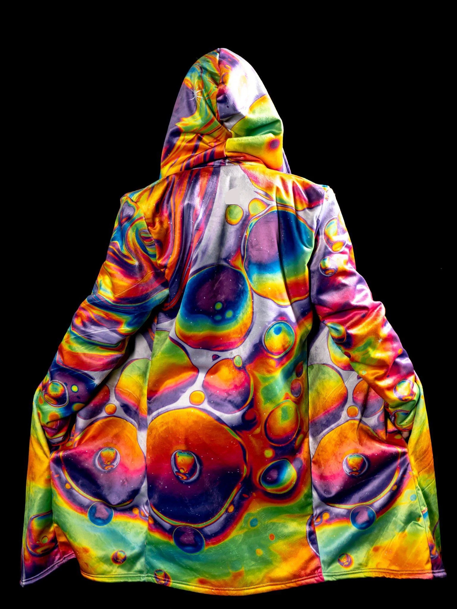 Psychedelic hooded Fleece Lined Cloak