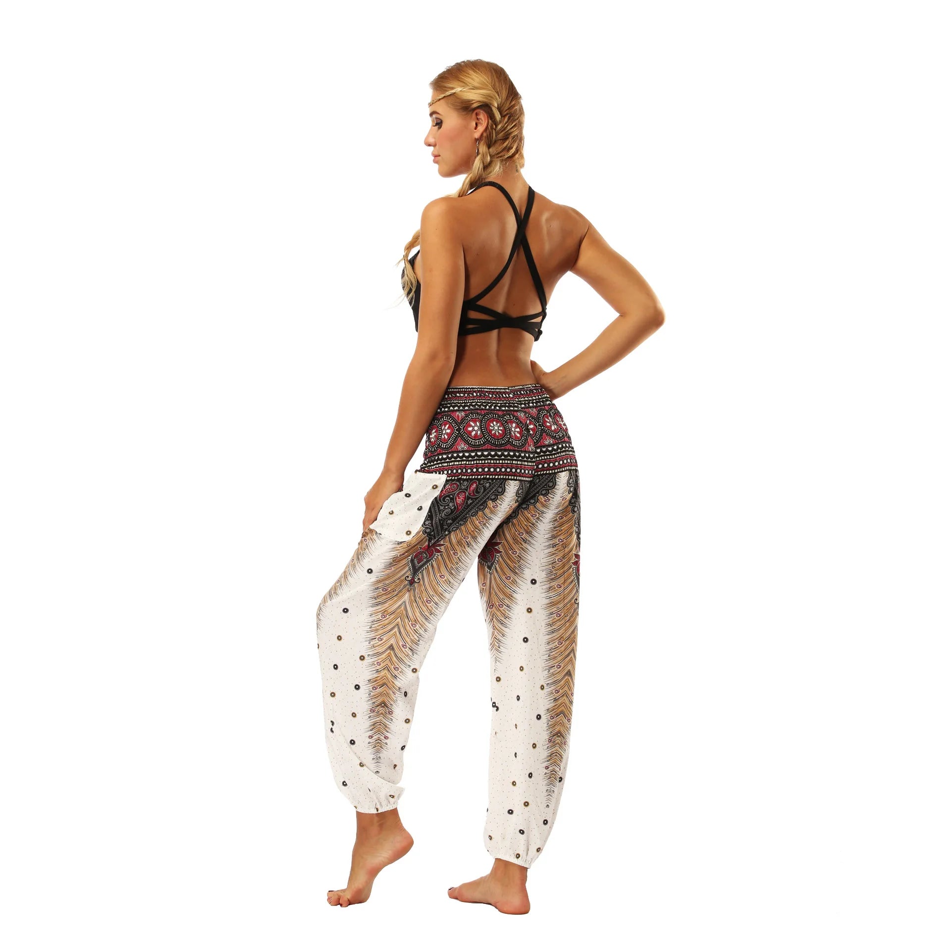 Women's Bohemian Print High Waisted Harem Pants