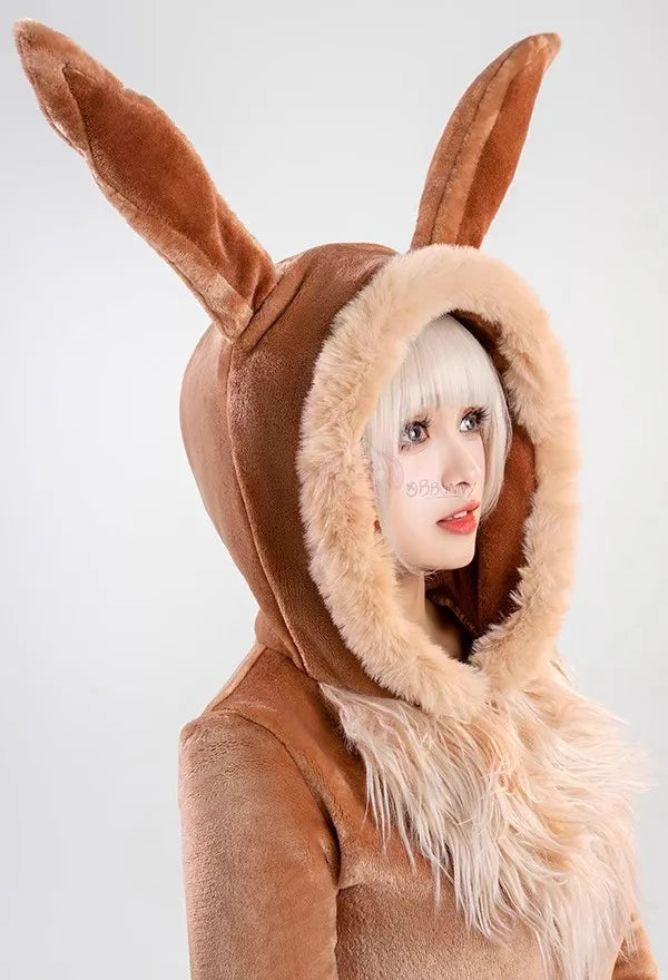 Eevee Plush Hooded Rave Romper