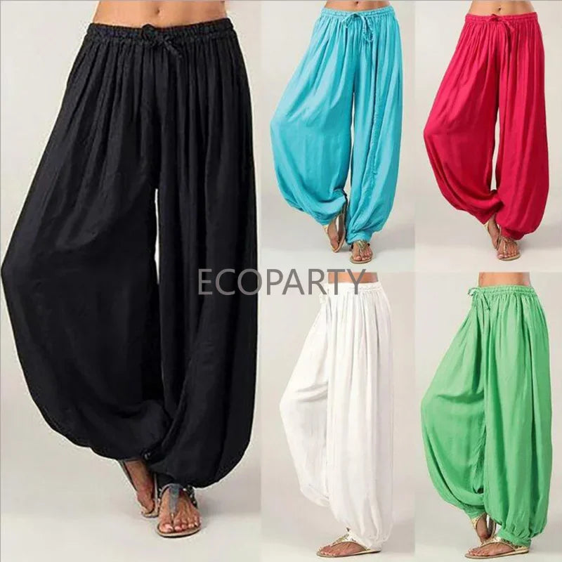 Womens Solid Color Harem Pants