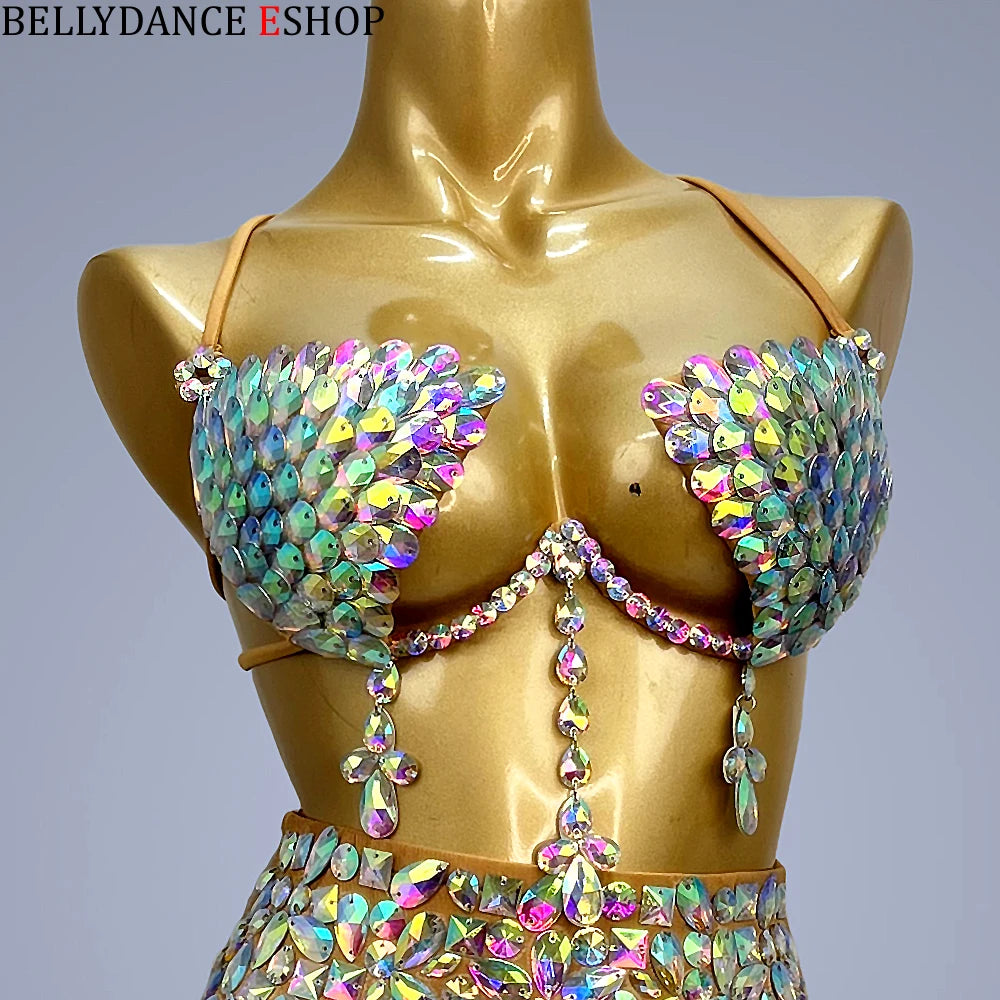 Fully Rhinestoned Handmade Festival Outfit