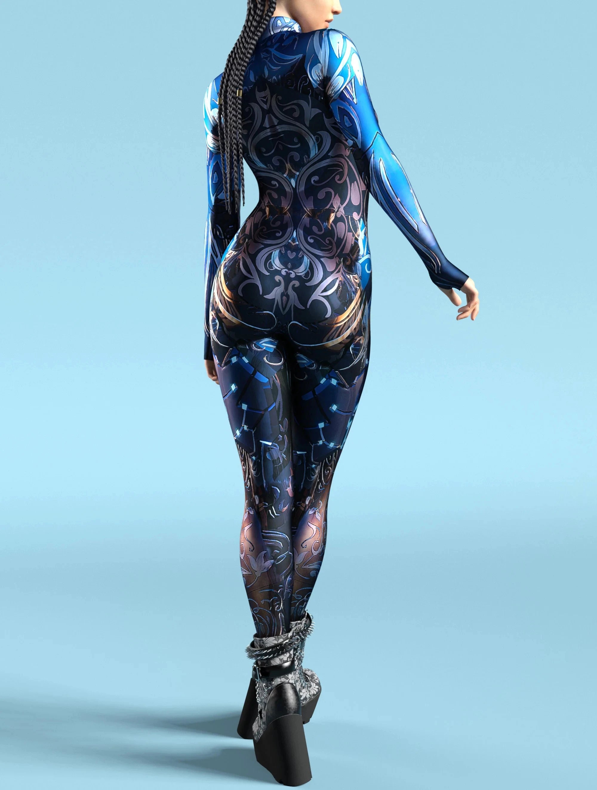 Quantum-Quilt Full-Body Rave Bodysuit