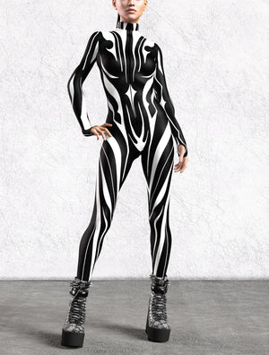 Vivid-Vortex Full-Body Rave Bodysuit