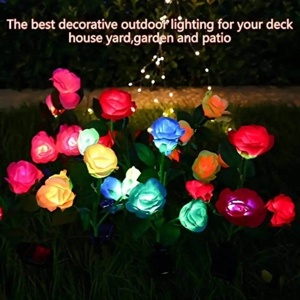 Solar Powered Decorative Camping Rose Lights