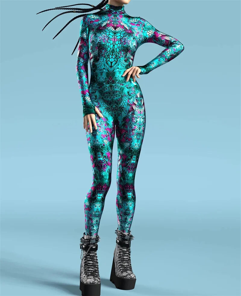 Python-Prism Full-Body Rave Bodysuit