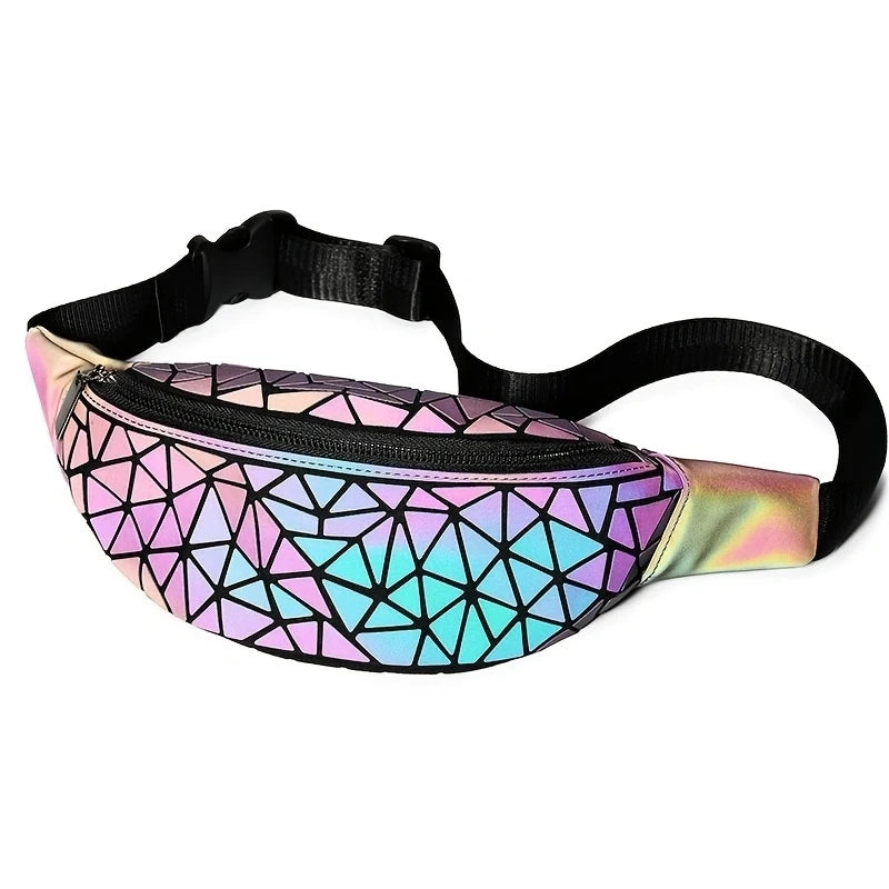 Holographic Geometric Fanny Pack