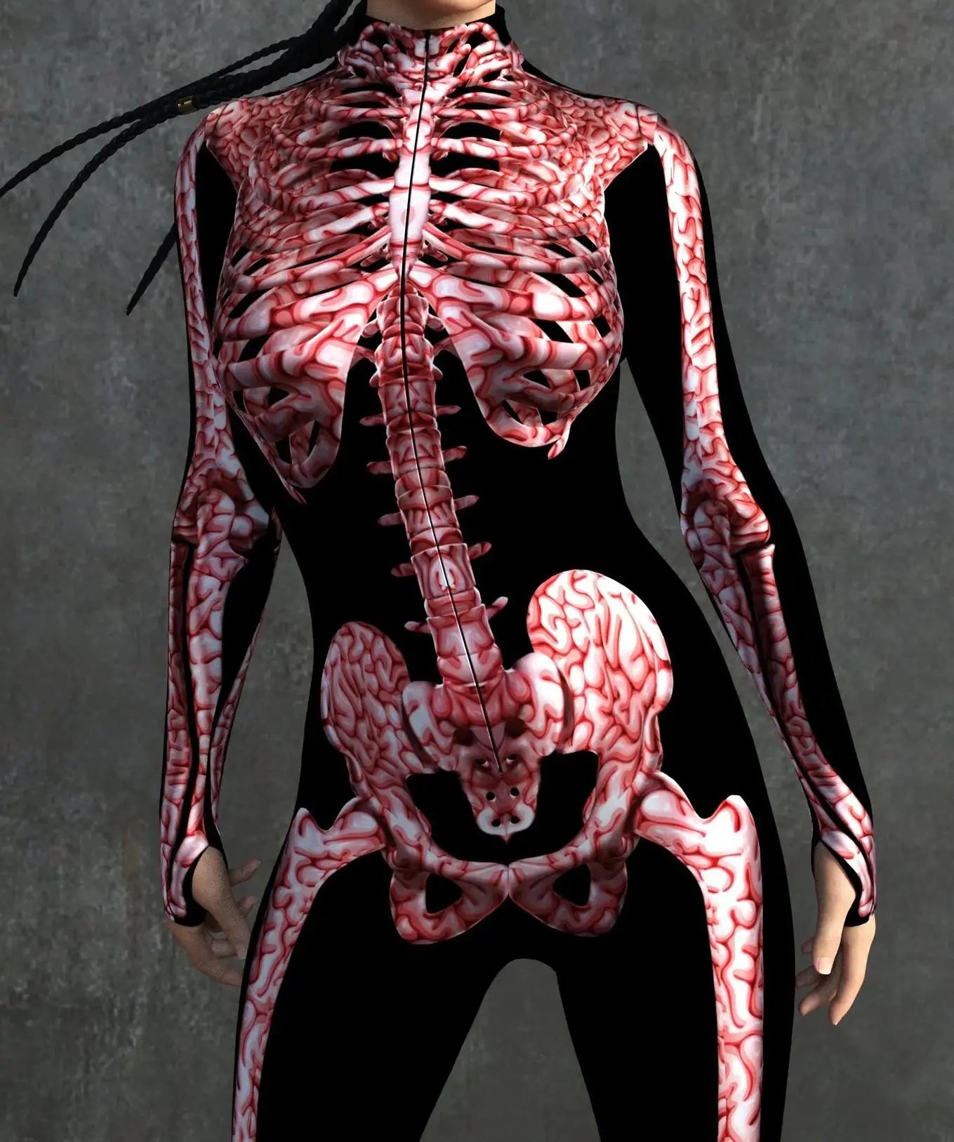 Colorful Skeleton Full-Body Rave Bodysuit