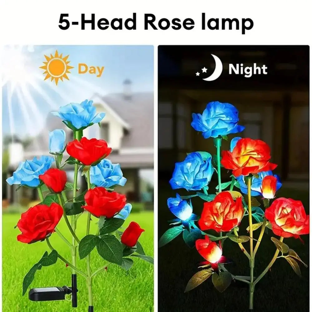 Solar Powered Decorative Camping Rose Lights