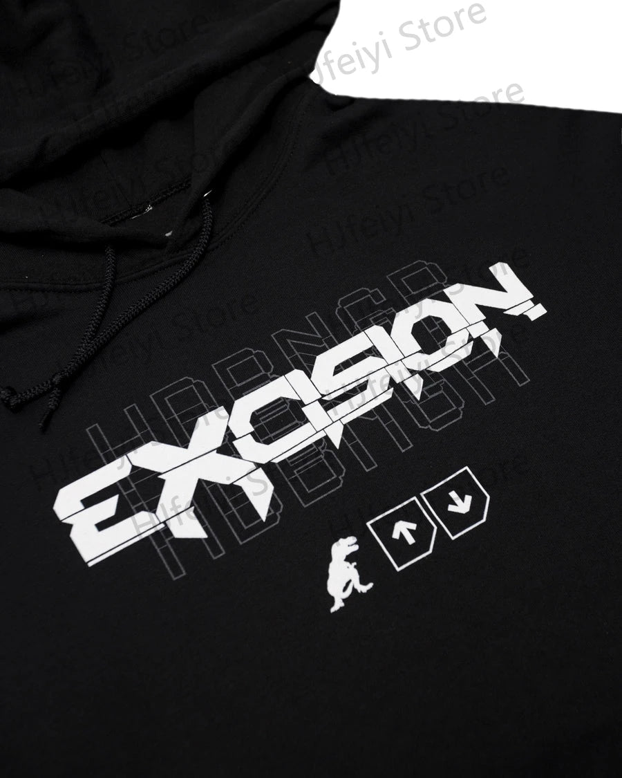 Excision Black & White Long Sleeve Hoodie