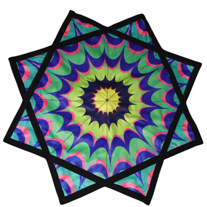 Swirling double-sided printed fluorescent Dapo Star