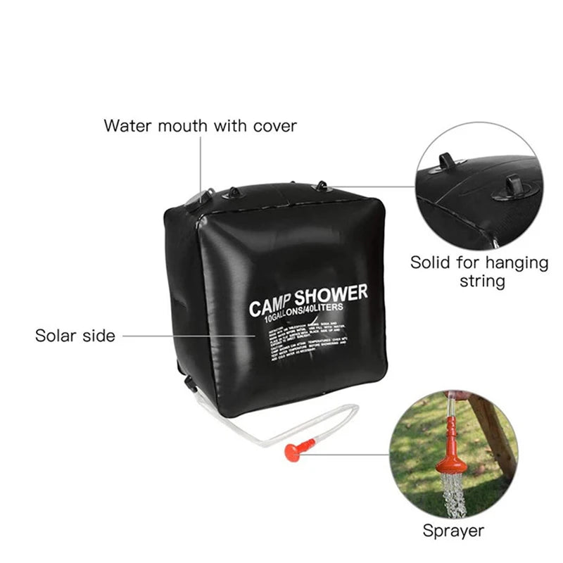 Solar Power Fast Heating 40L Camping Shower Bag