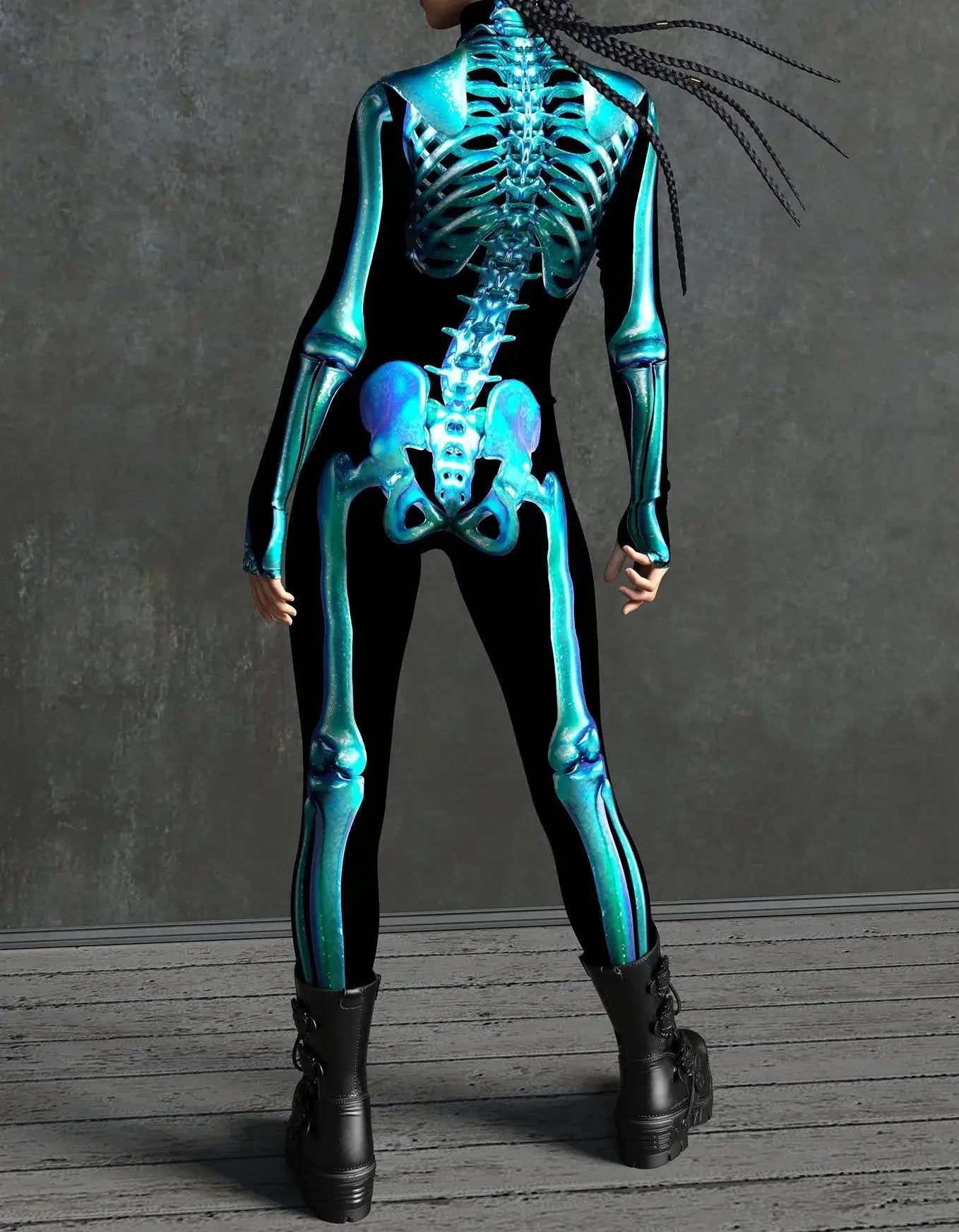 Colorful Skeleton Full-Body Rave Bodysuit