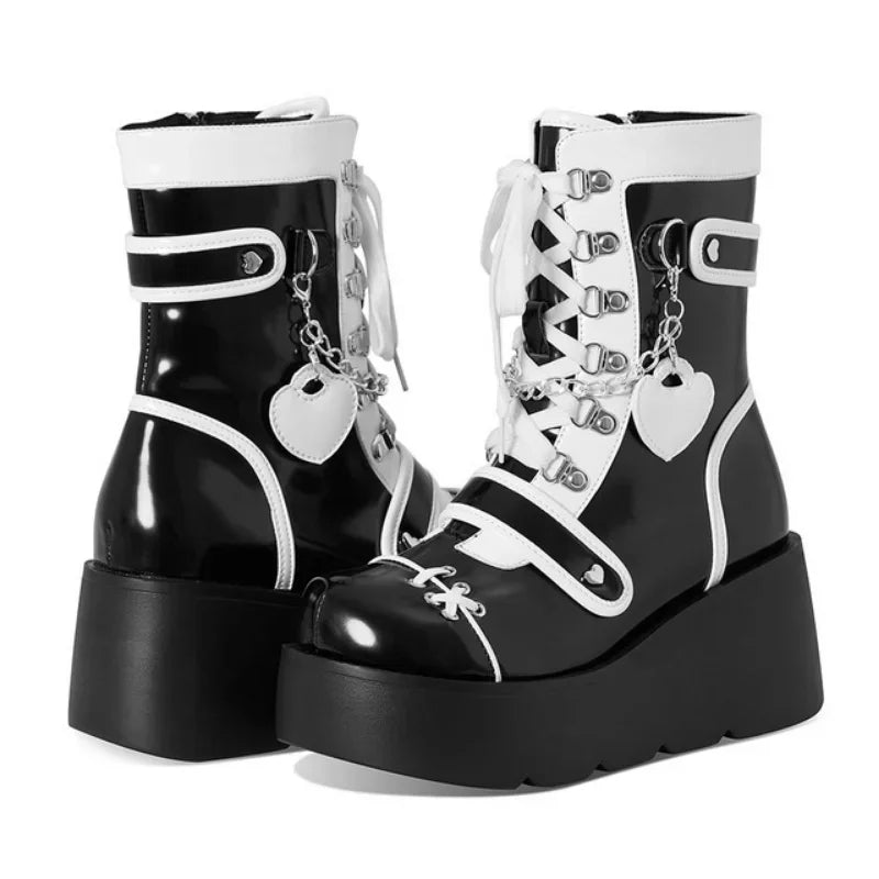 Platform lace up Rave Boots