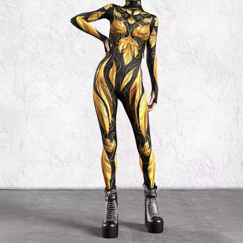 Divine-Drape Full-Body Rave Bodysuit