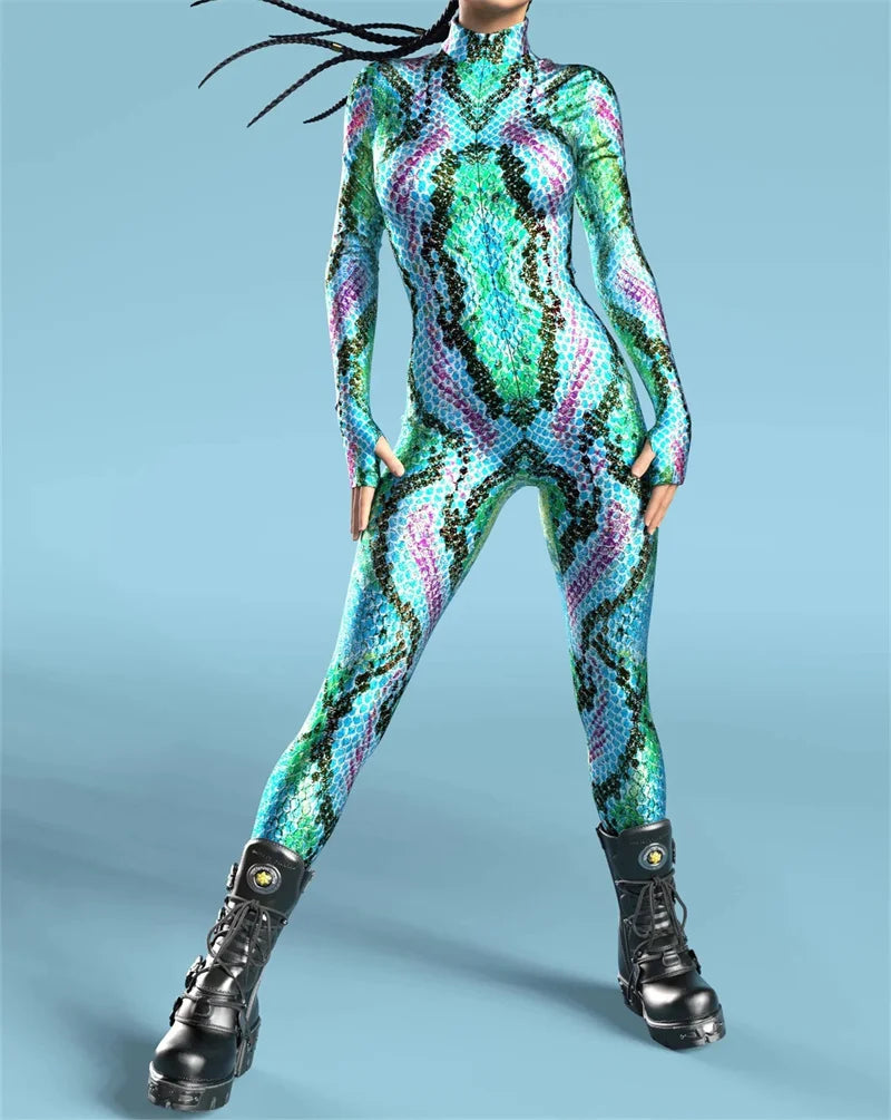 Viper-Vogue Full-Body Rave Bodysuit