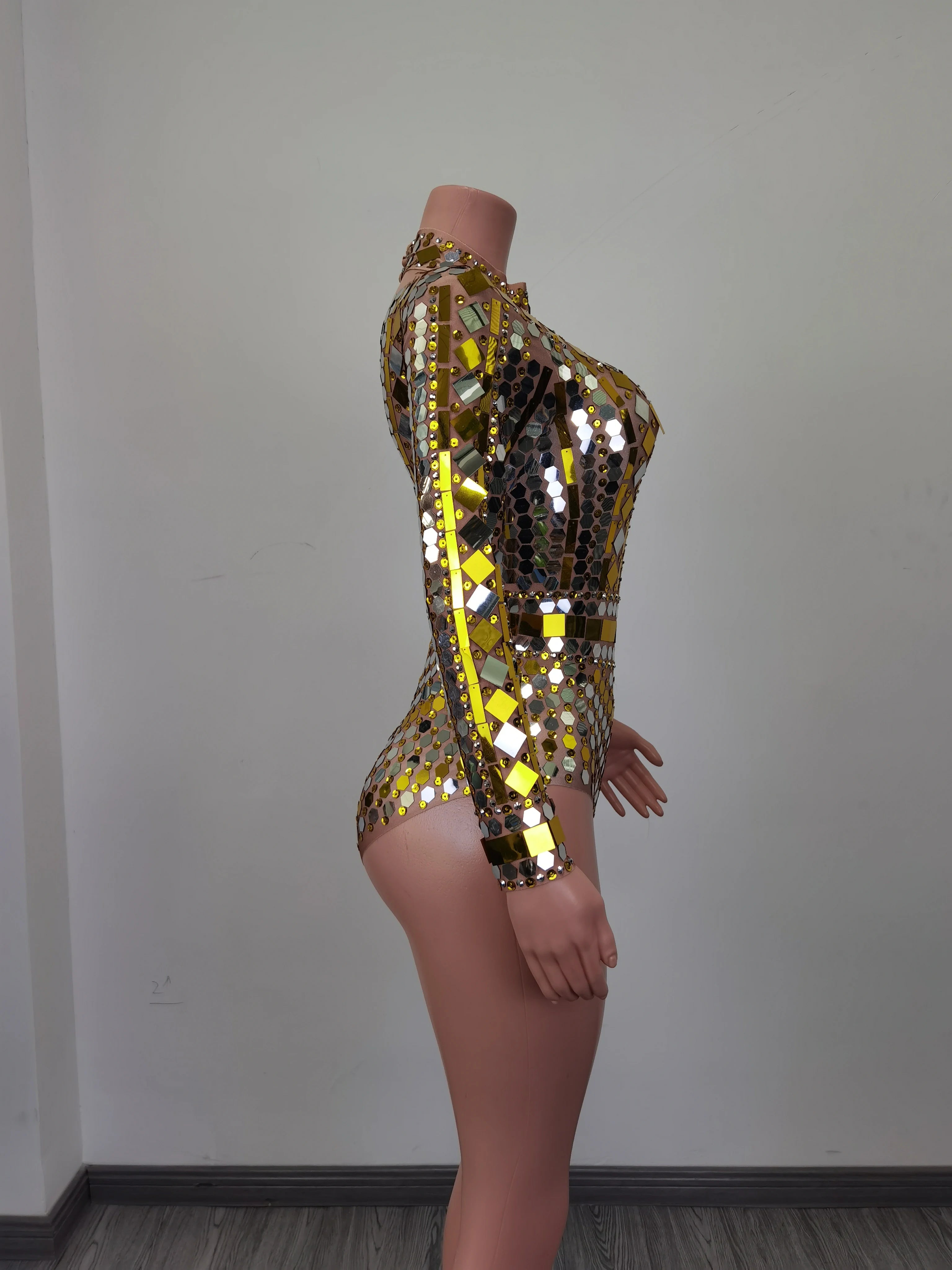 Sparkle Gold Sequins Crystal Diamond Jumpsuits