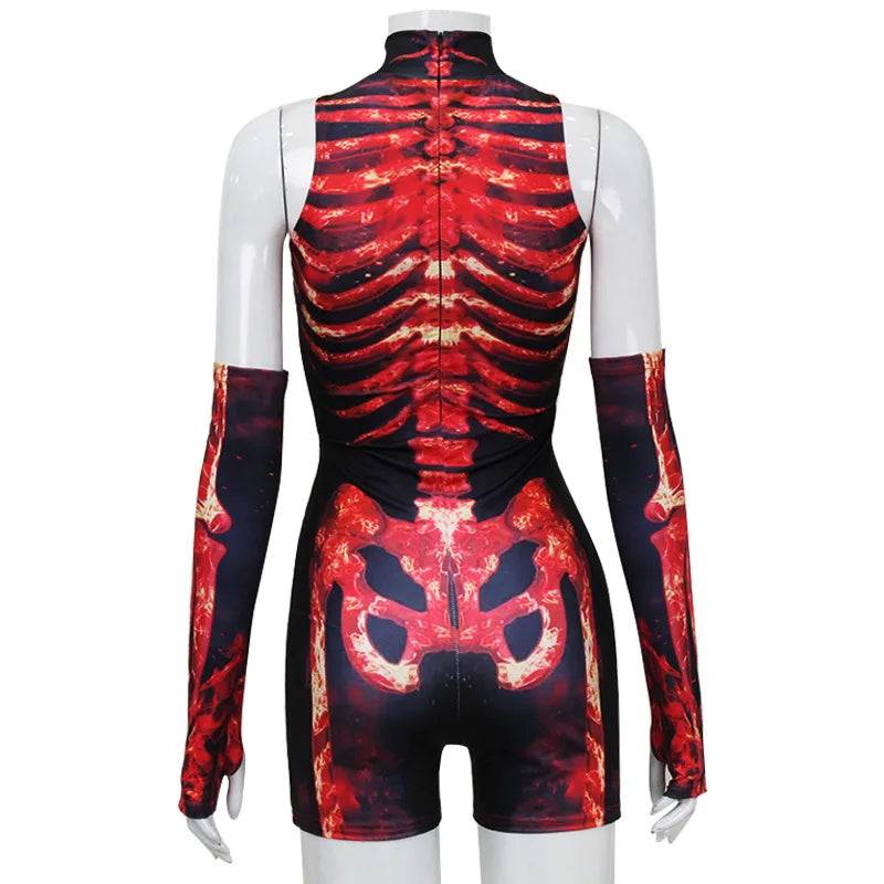 Hot Skeleton Rave Romper