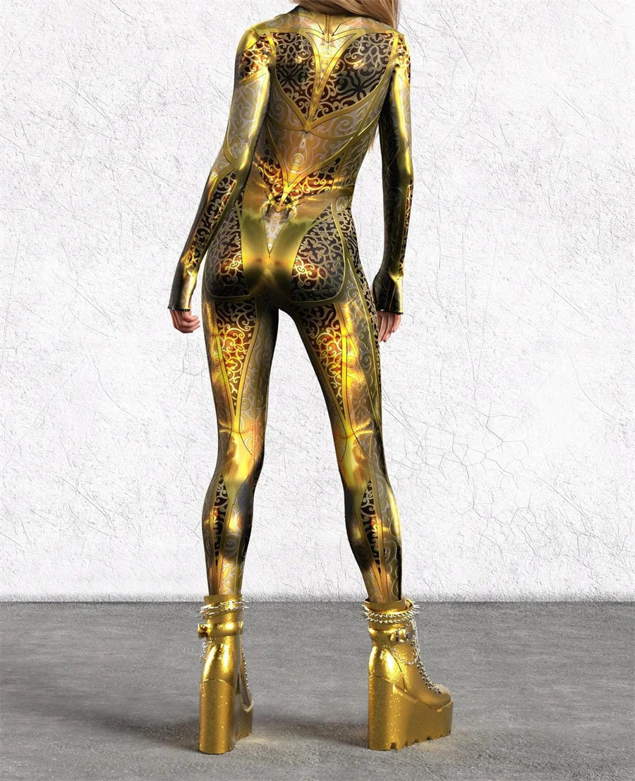 Celestial-Shimmer Full-Body Rave Bodysuit