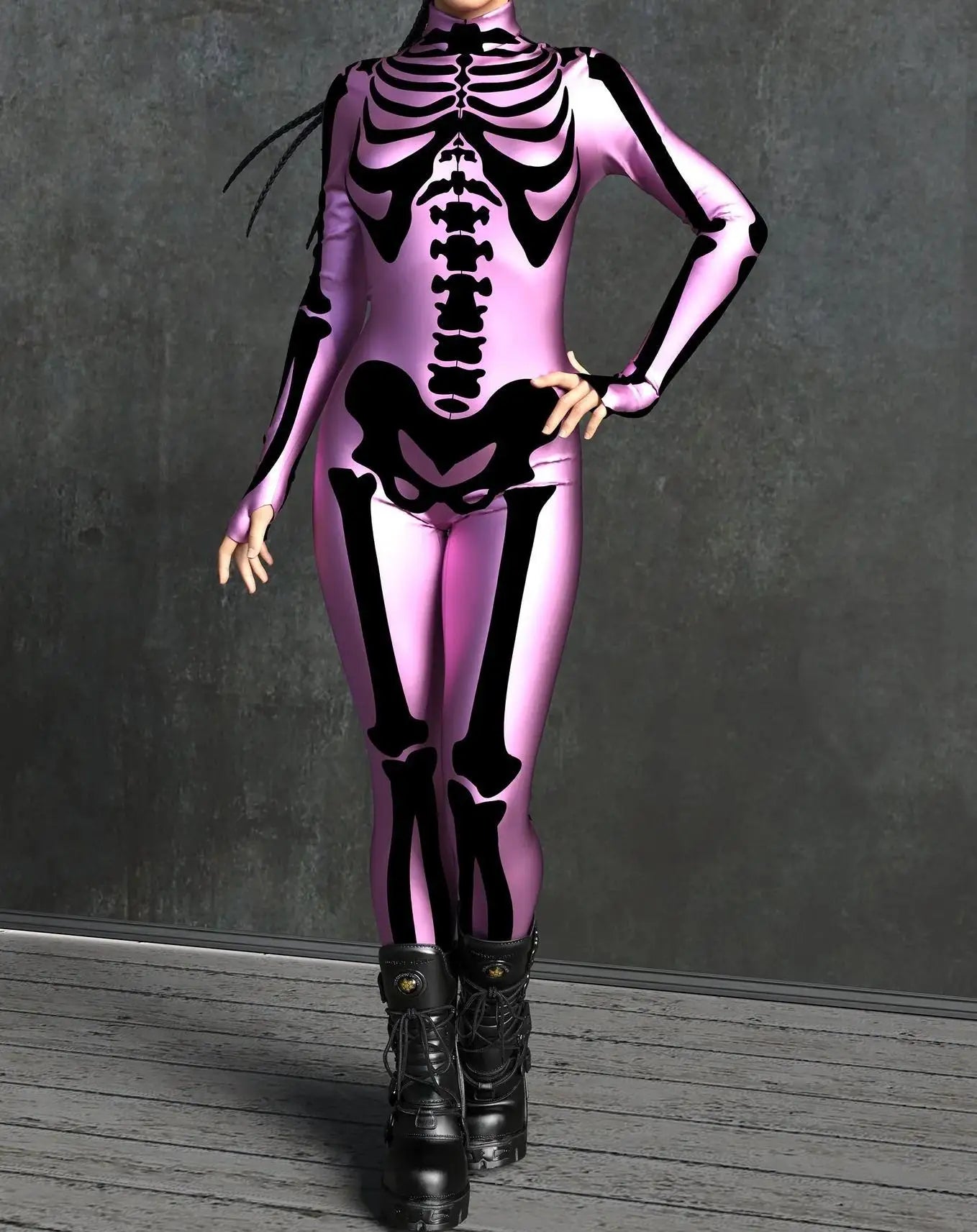 Colorful Skeleton Full-Body Rave Bodysuit