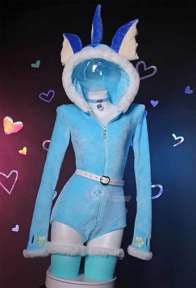 Vaporeon Plush Hooded Rave Romper