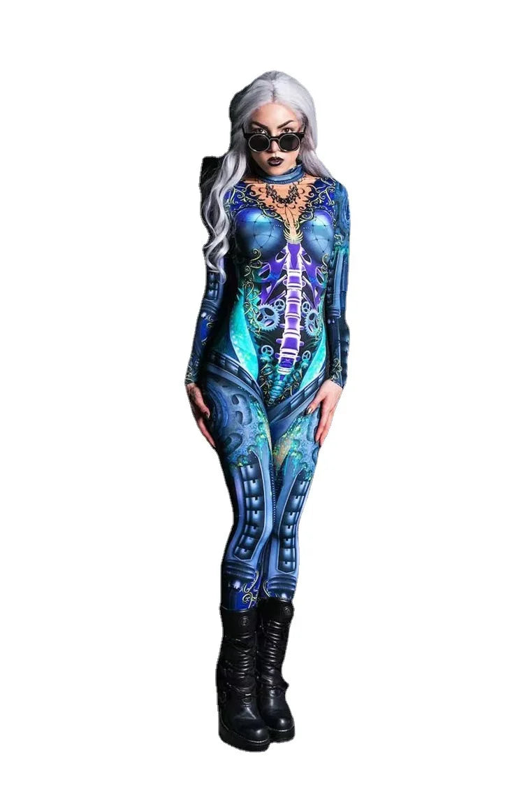 Multicolored Skeleton Full-Bodysuit