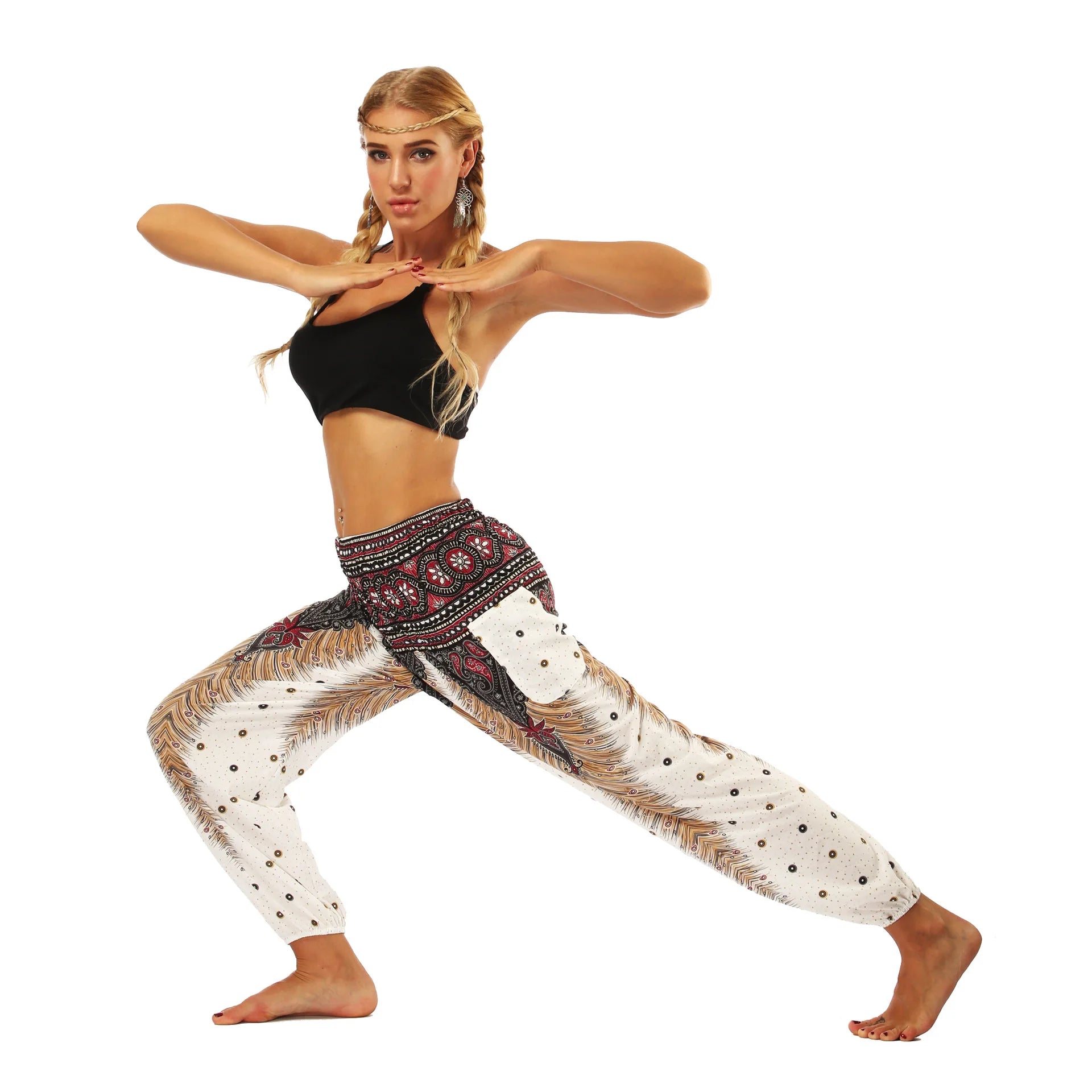 Women's Bohemian Print High Waisted Harem Pants