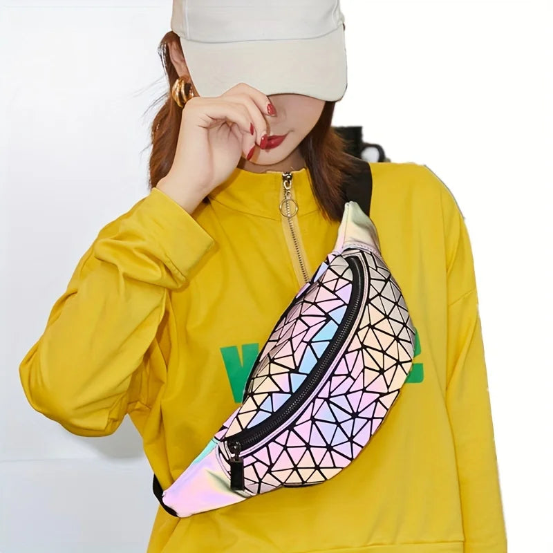 Holographic Geometric Fanny Pack