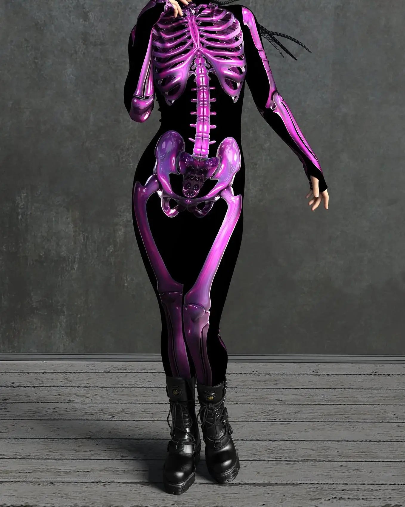 Colorful Skeleton Full-Body Rave Bodysuit