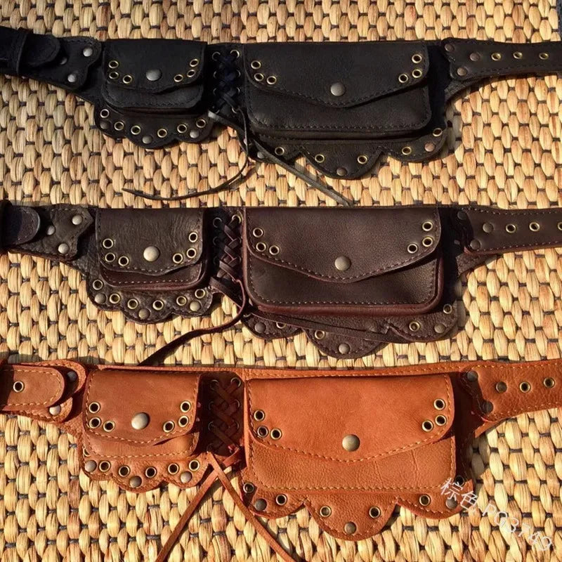 Medieval Steampunk Leather Utility Belt