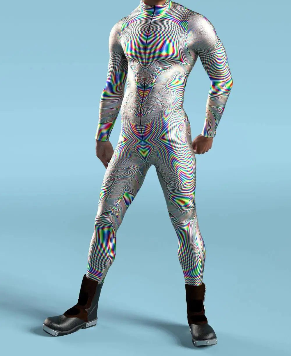 Hypno-Haze Full-Body Rave Bodysuit Mens