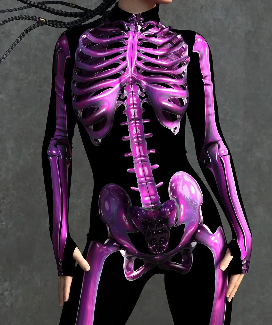 Colorful Skeleton Full-Body Rave Bodysuit