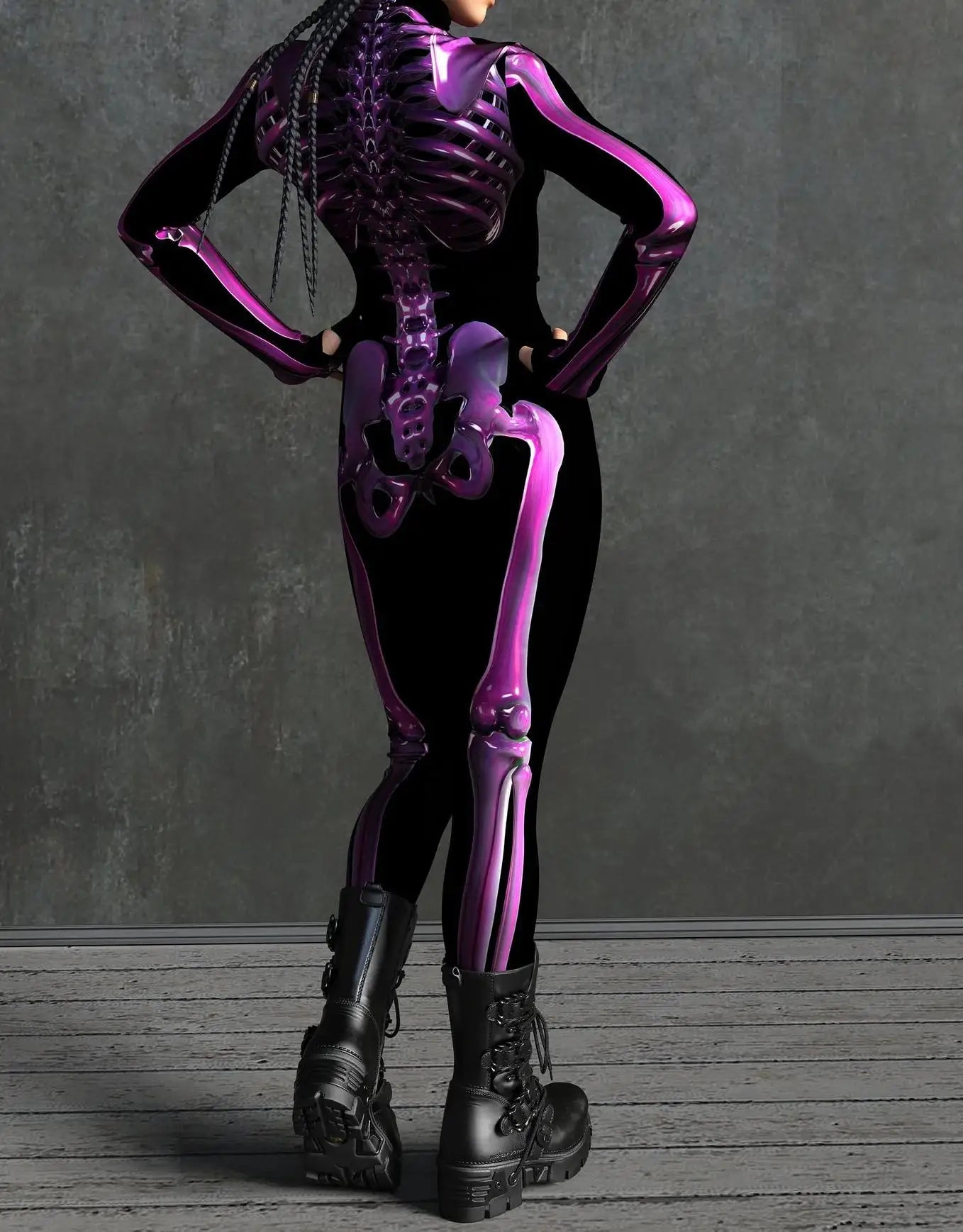 Colorful Skeleton Full-Body Rave Bodysuit