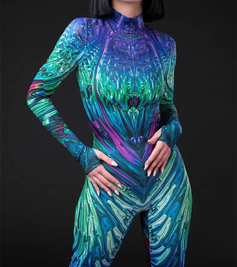 Trance Tide Full-Body Rave Bodysuit