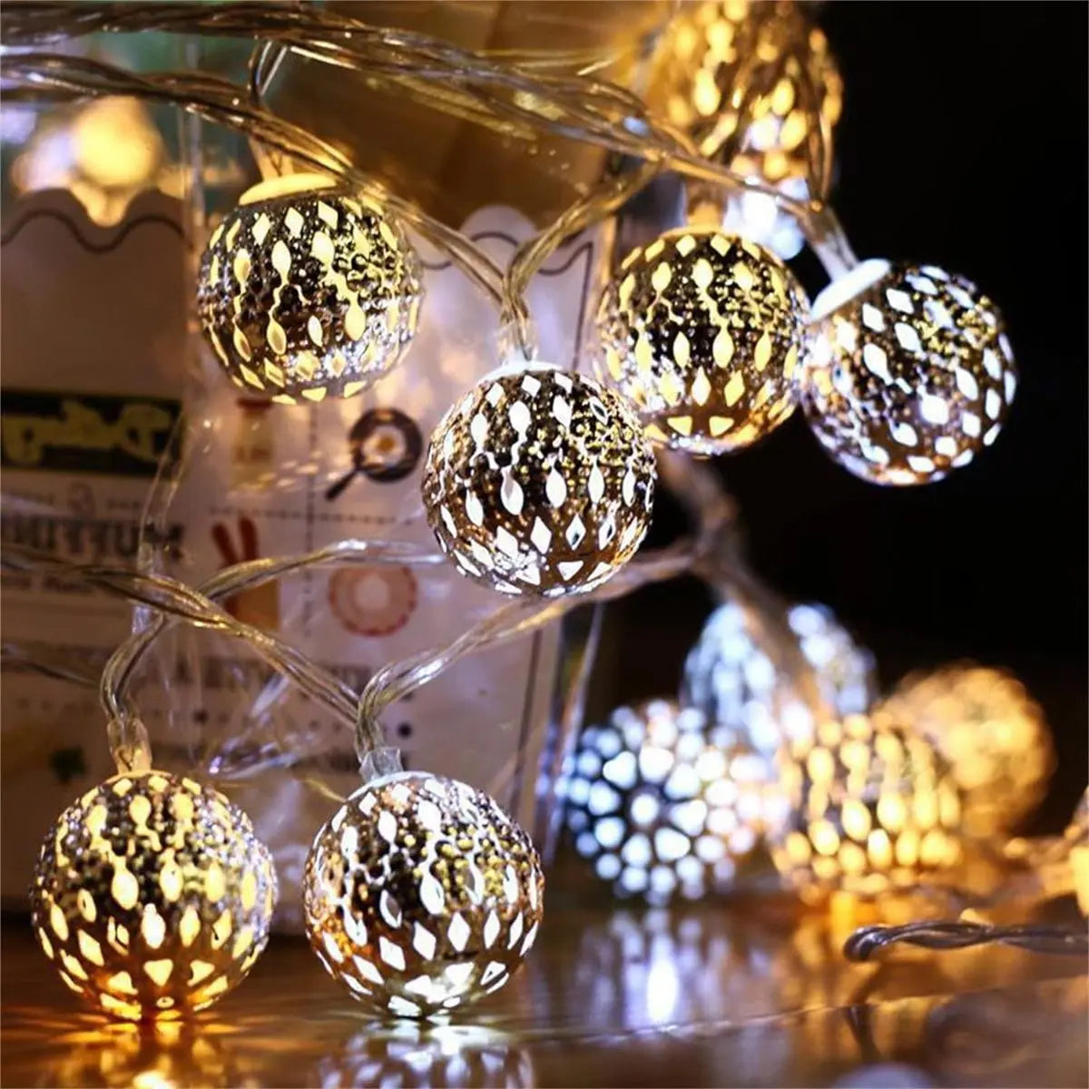 1pc LED Moroccan Fairy Lights Battery Operated