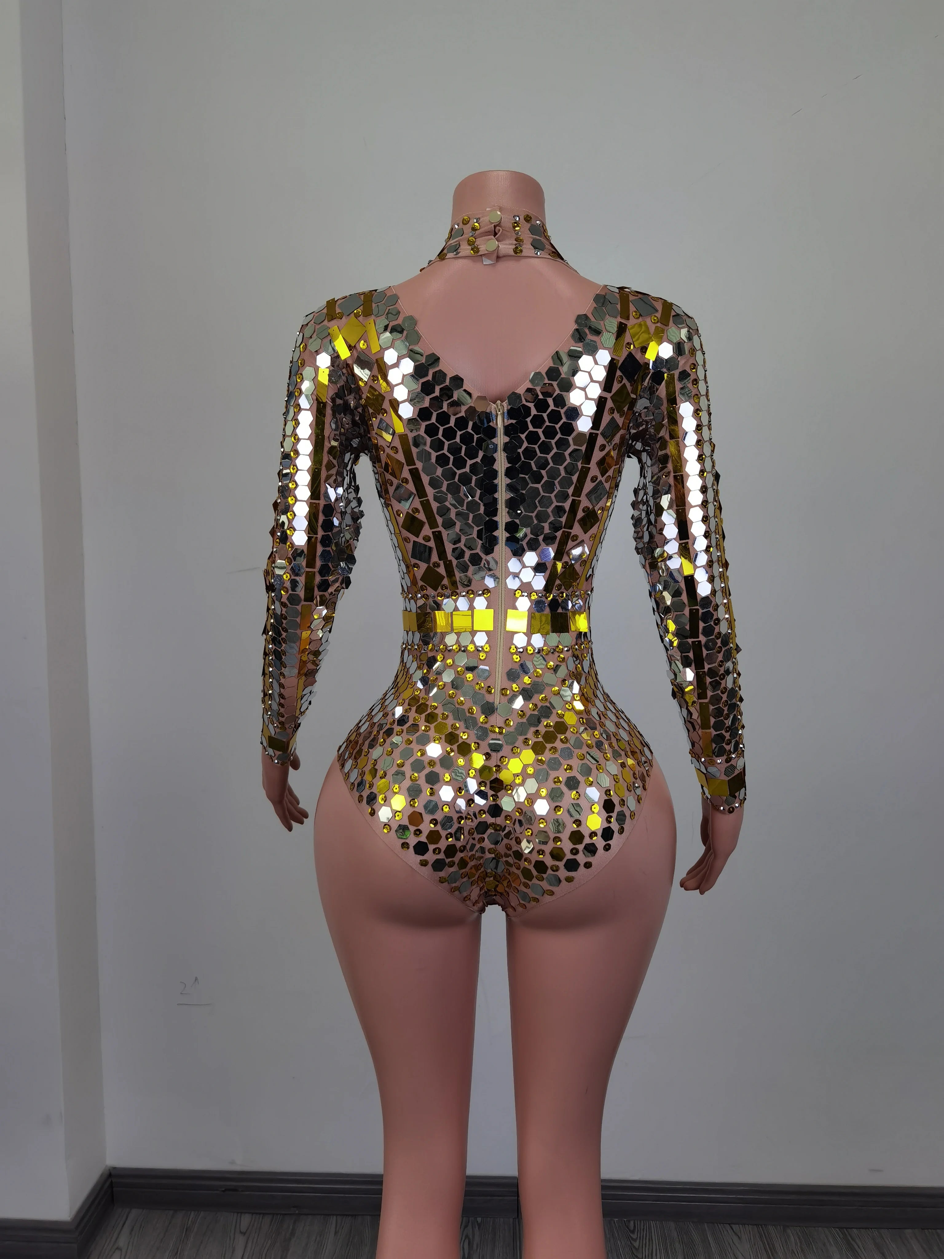 Sparkle Gold Sequins Crystal Diamond Jumpsuits