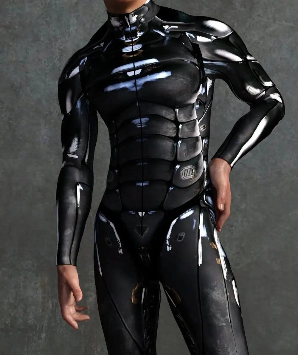 Mens Front Zip Full BodySuit for Music Festivals and Cosplay