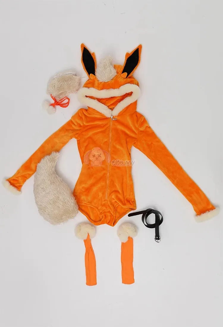 Flareon Plush Hooded Rave Romper