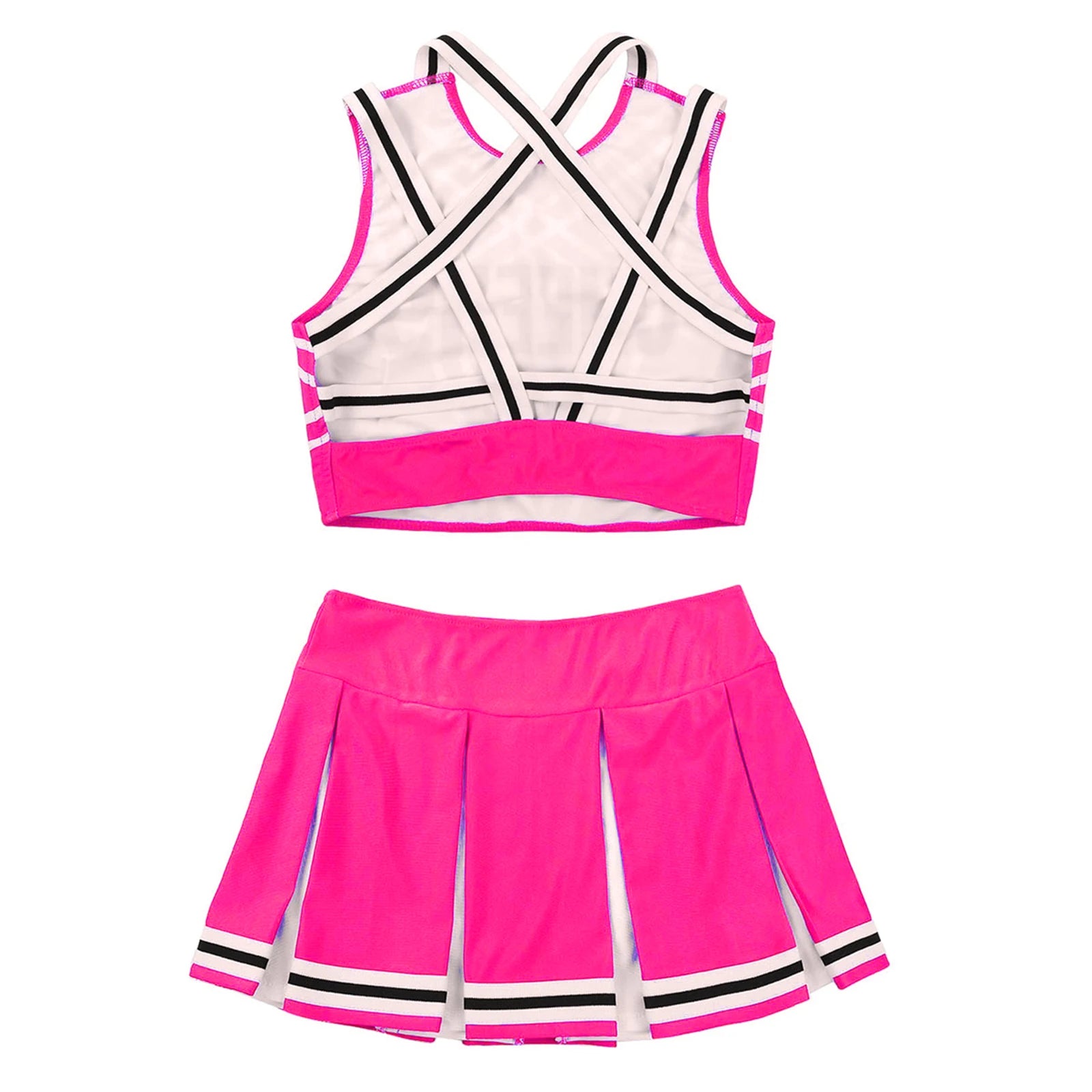 Sexy Cheerleader Costume Crop Tank Top with Mini Pleated Skirt