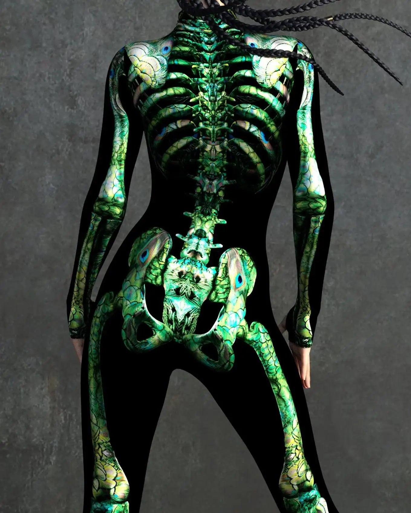 Colorful Skeleton Full-Body Rave Bodysuit