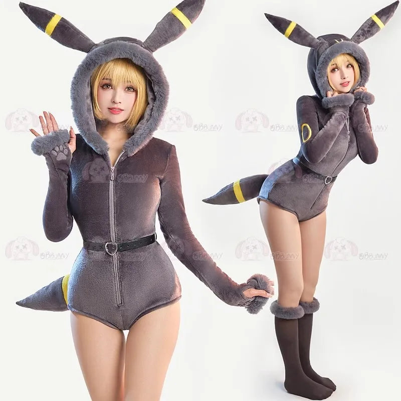 Umbreon  Plush Hooded Rave Romper 