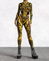 Solar-Silhouette Full-Body Rave Bodysuit