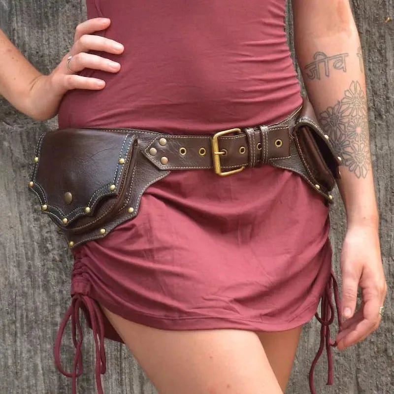 Medieval Steampunk Leather Utility Belt