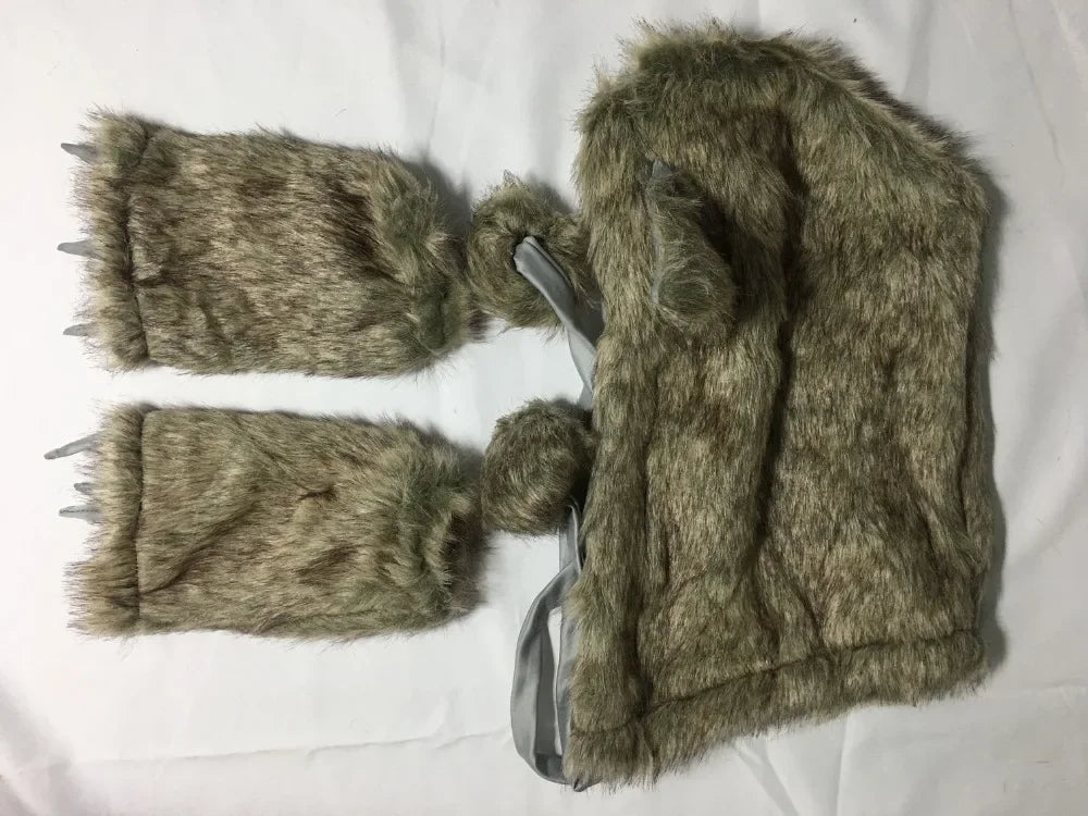 Sexy Furry Brown Gray Wolf Costume