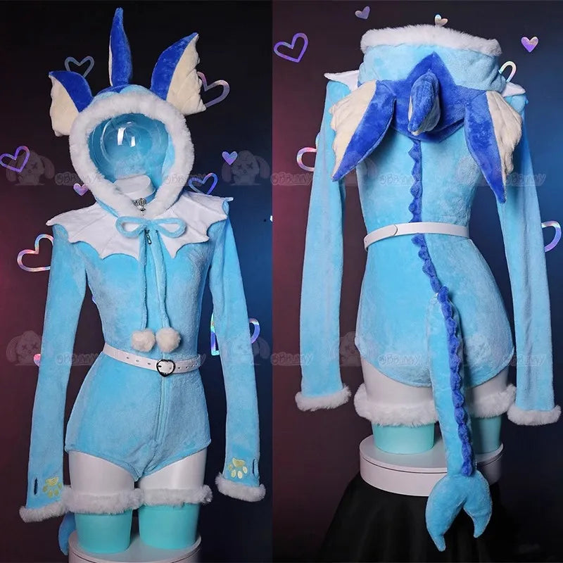 Vaporeon Plush Hooded Rave Romper