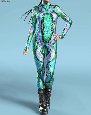 Viper-Vogue Full-Body Rave Bodysuit