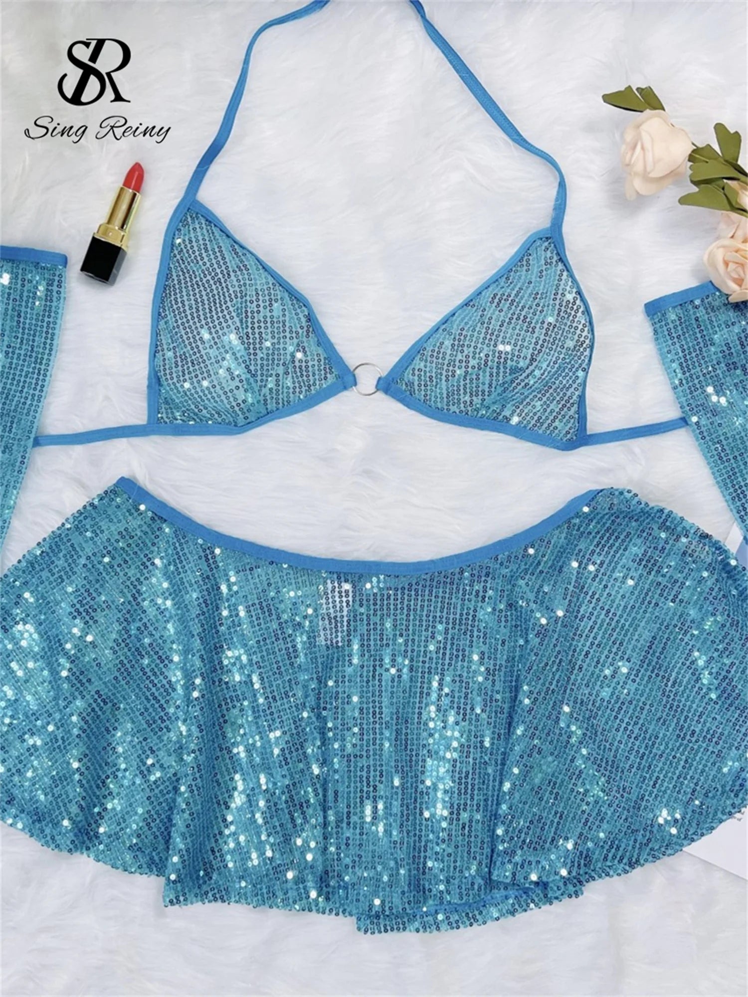 Shiny Sequins Rave Outfit