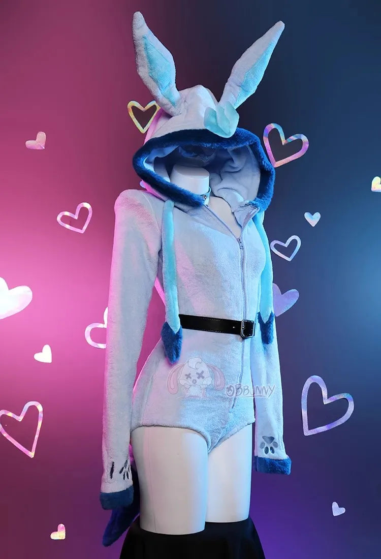 Glaceon Plush Hooded Rave Romper