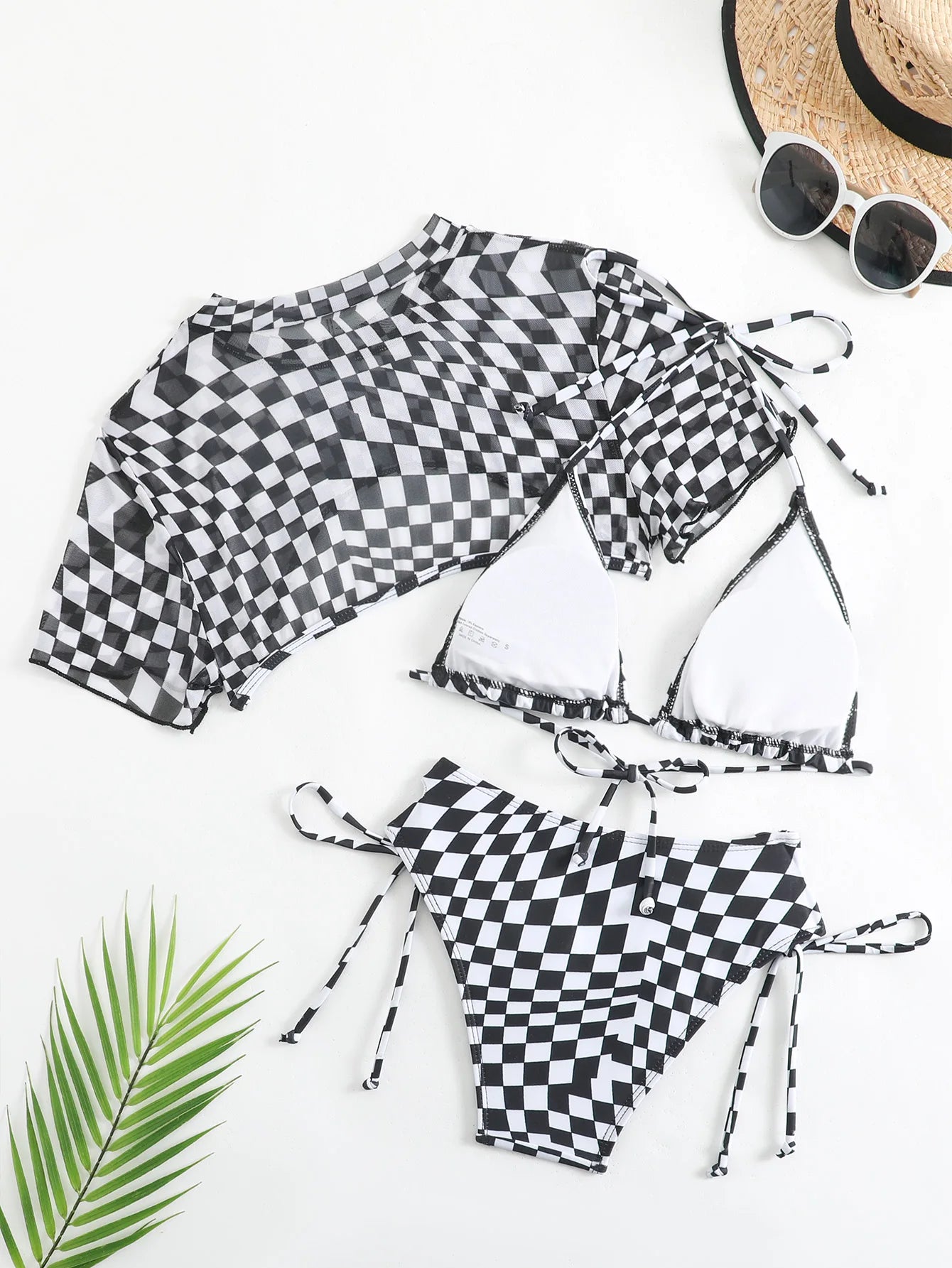 Trippy Checkers; 3 Piece Matching rave outfit Set