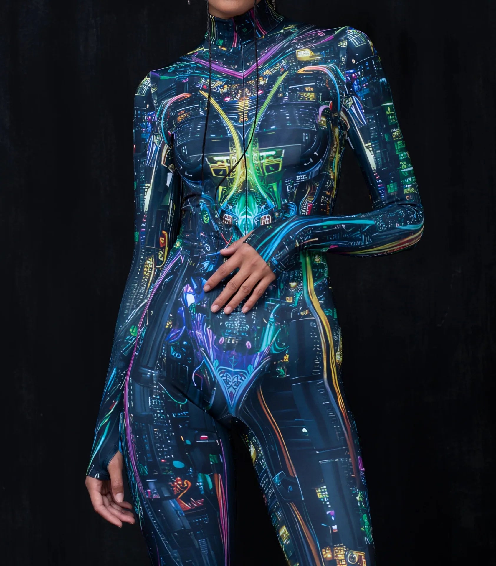 Cyber Skin Full-Body Rave Bodysuit